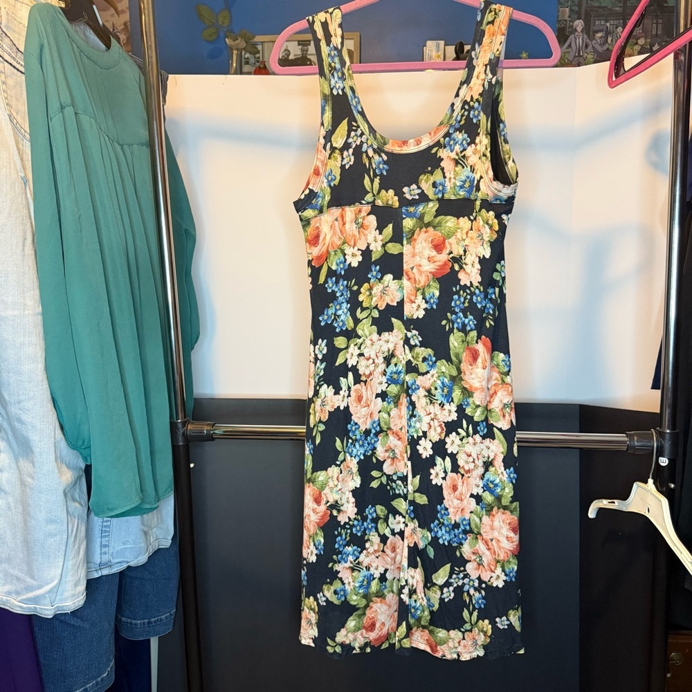 Karen Kane size XL Navy Floral Mini Dress - Picture 5 of 6